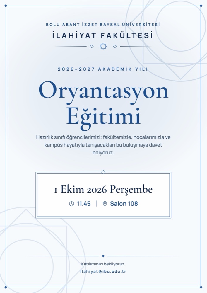 2026-2027 Akademik Yılı Oryantasyon Eğitimi Afişi