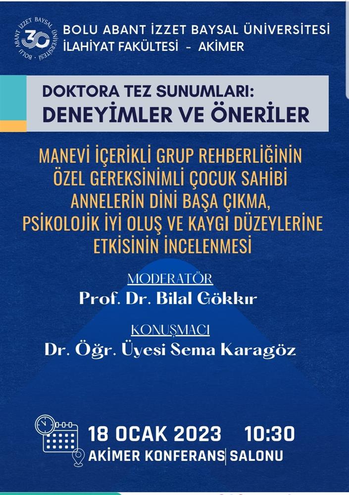 Doktora Tez Sunumları: Deneyimler ve Öneriler afişi